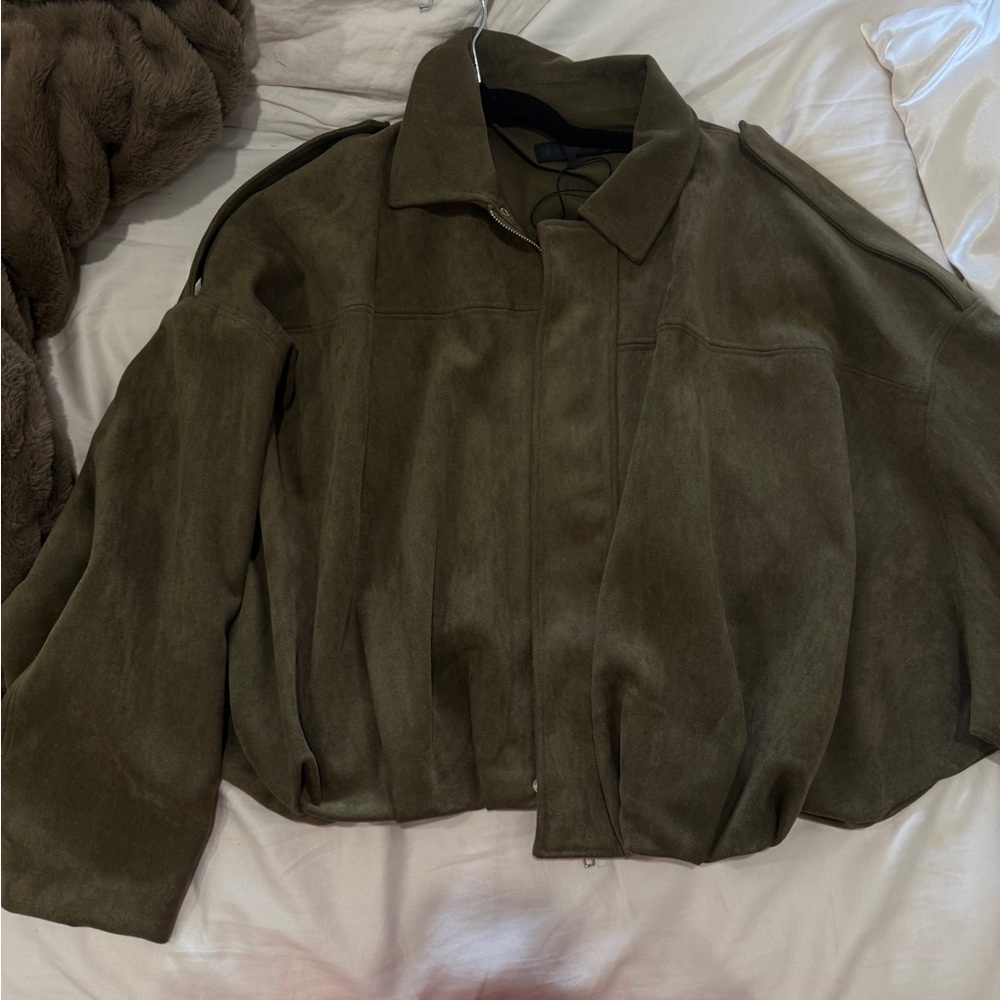 Green Suede Zara Jacket
